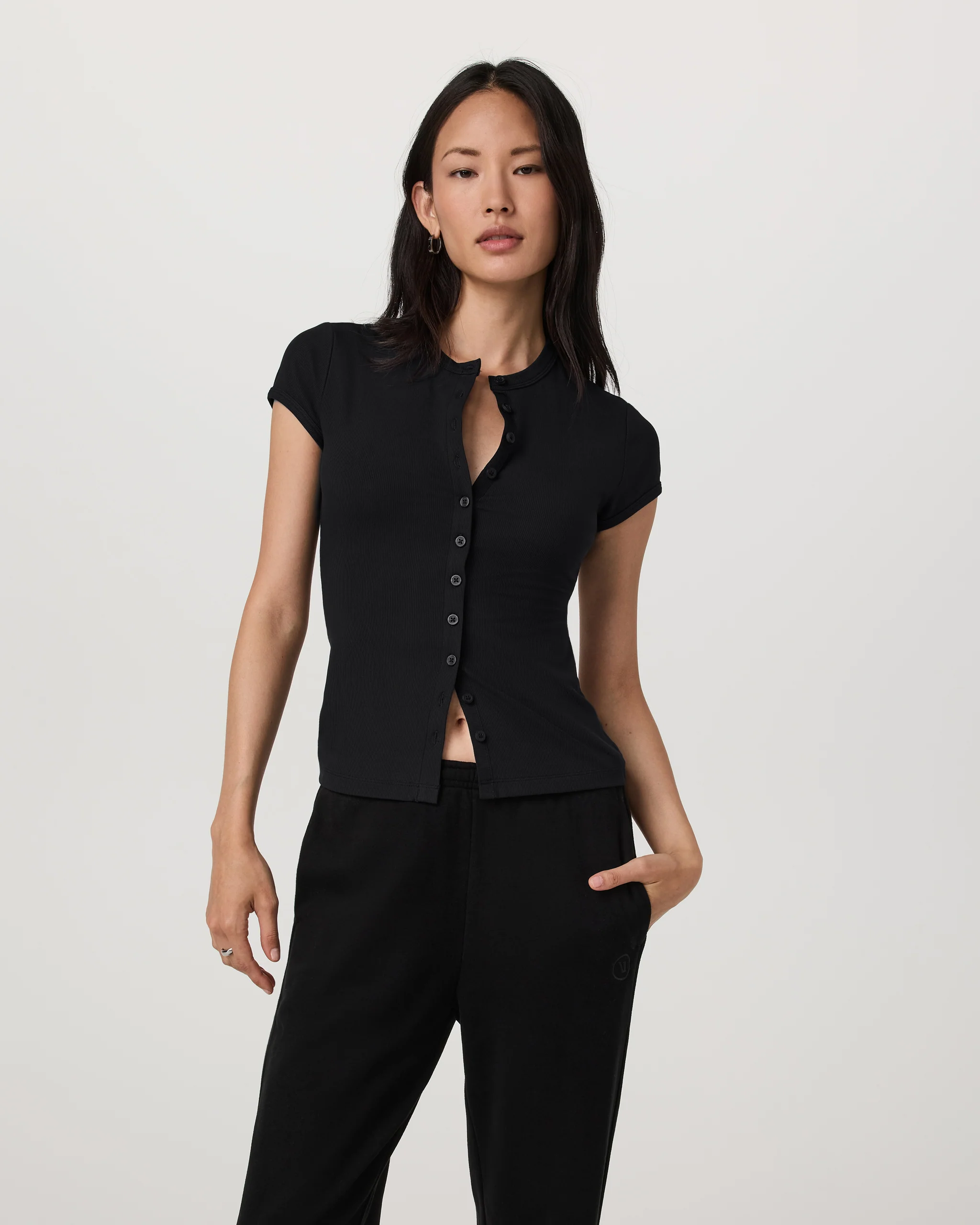 Short Sleeve Pose Button Up