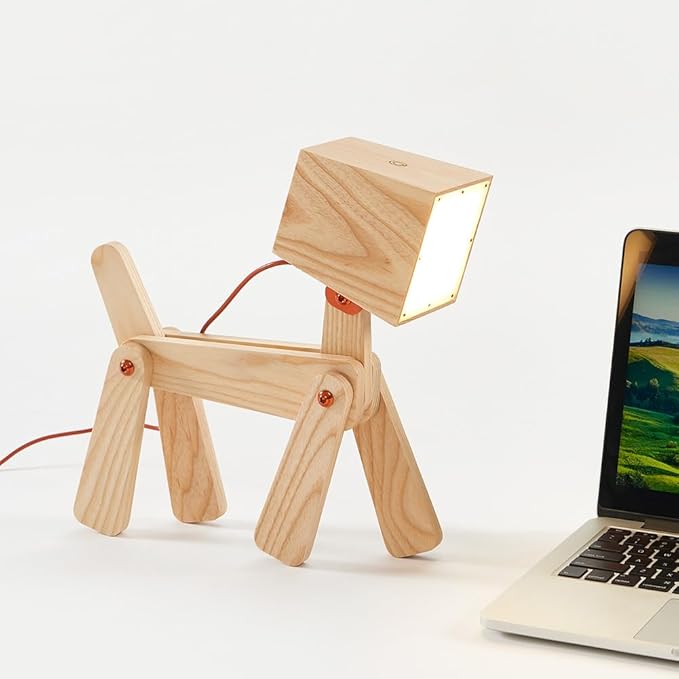 DESIGNLUME Super Cute Dog Table Lamp for Kids Room Bedroom Bedside
