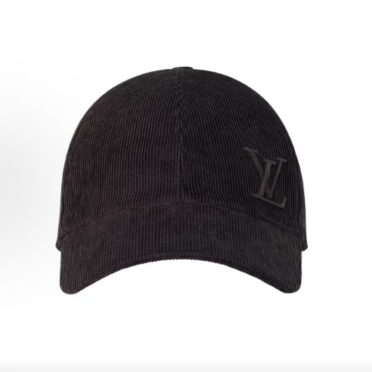 Louis Vuitton Black Corduroy LV Logo Baseball Cap