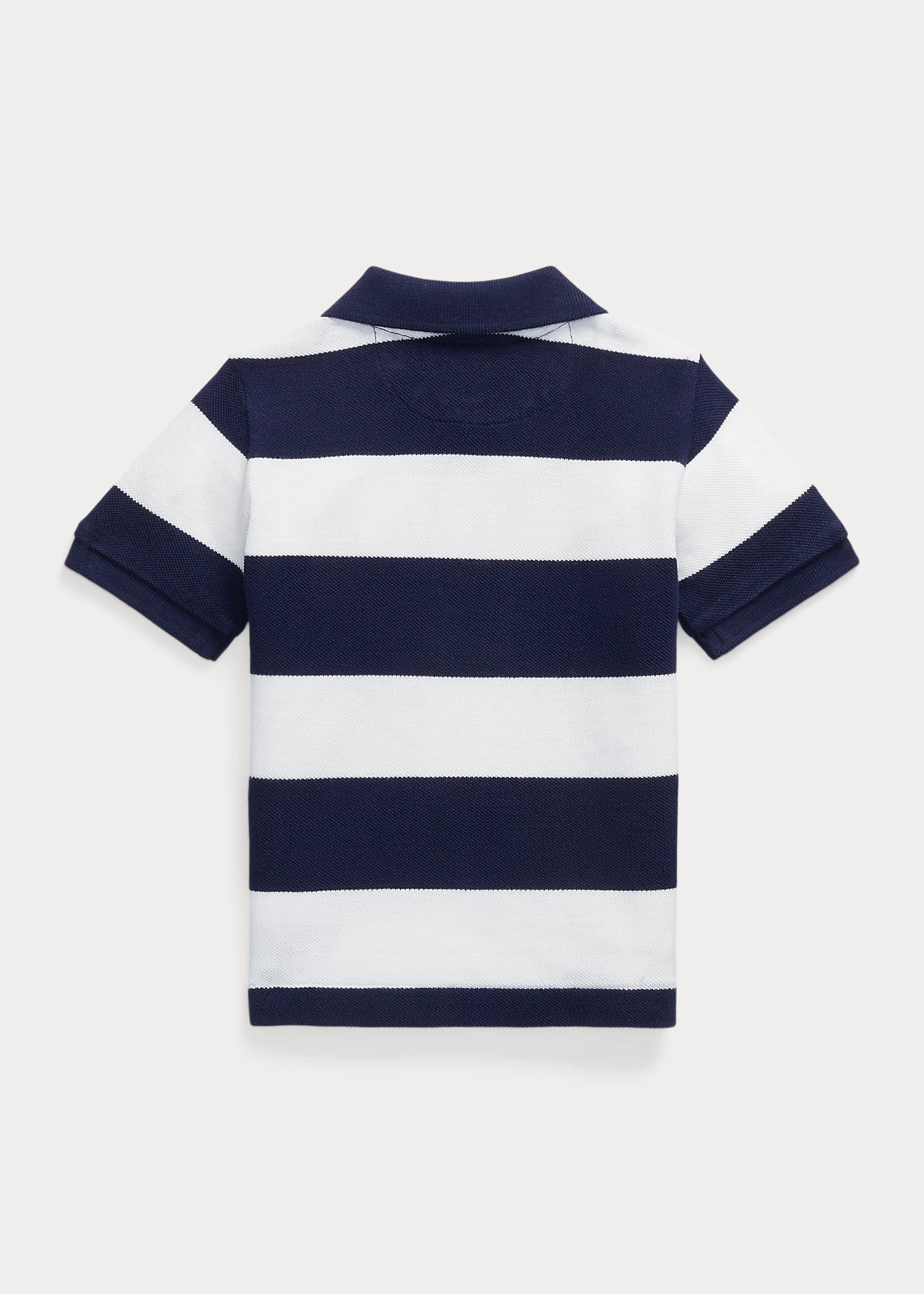 Striped Cotton Mesh Polo Shirt
