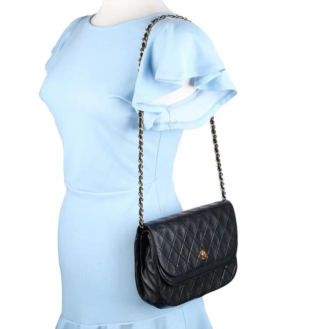 Classic Double Flap Quilted Lambskin Leather Shoulder Bag