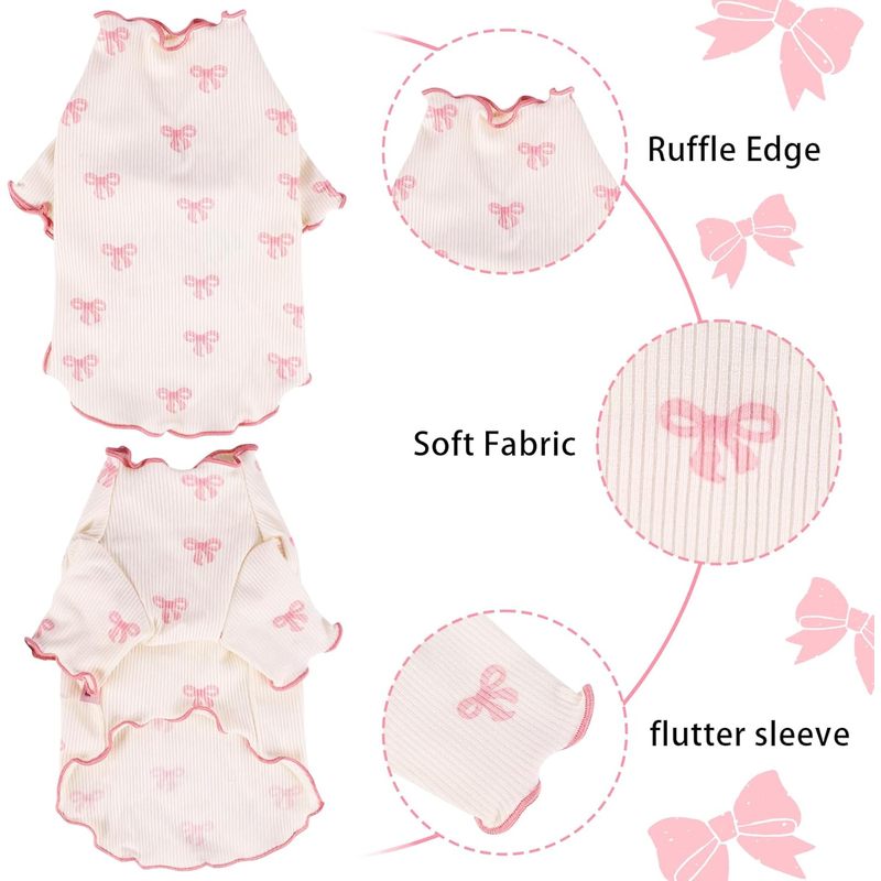 Small Dog Clothes Extra Small Dogs Spring Summer Dress Cute Soft and Breathable Outfits for Female Chihuahua Shih Tzu Yorkshire Puppy Cats (Pink, XX-Small)