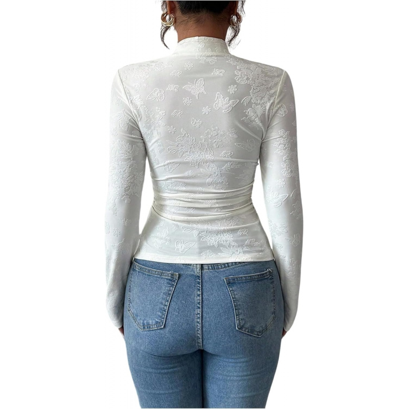 Women's Jacquard Cheongsam Top Mock