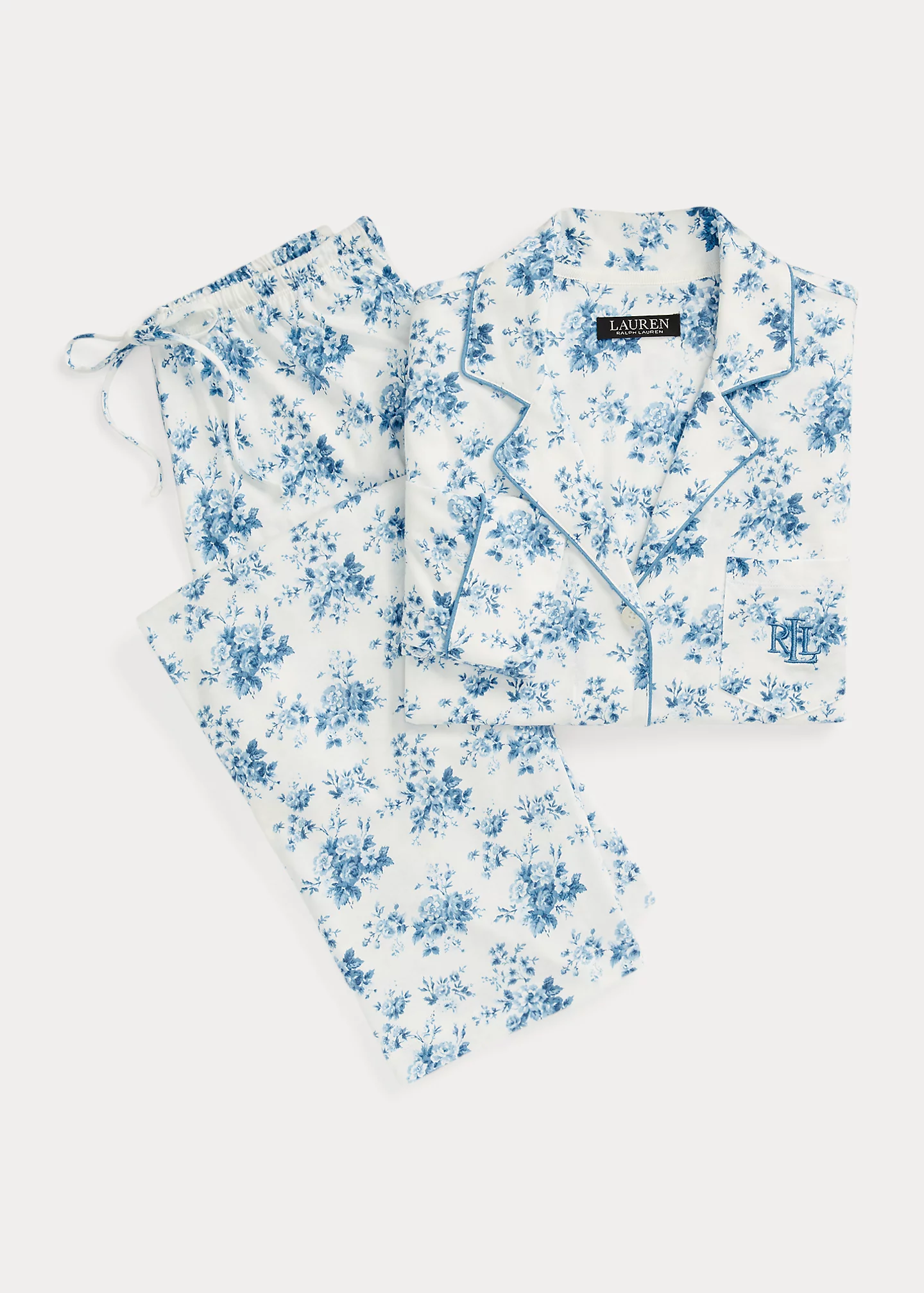 Floral Cotton-Blend Jersey Sleep Set