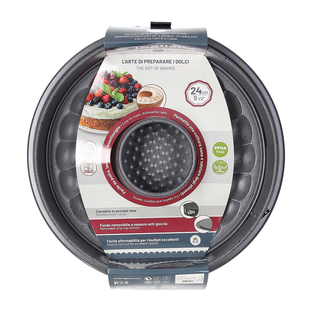 TOGNANA Tortownica 24 cm Tognana Premium Bakery, 2 spody, szara