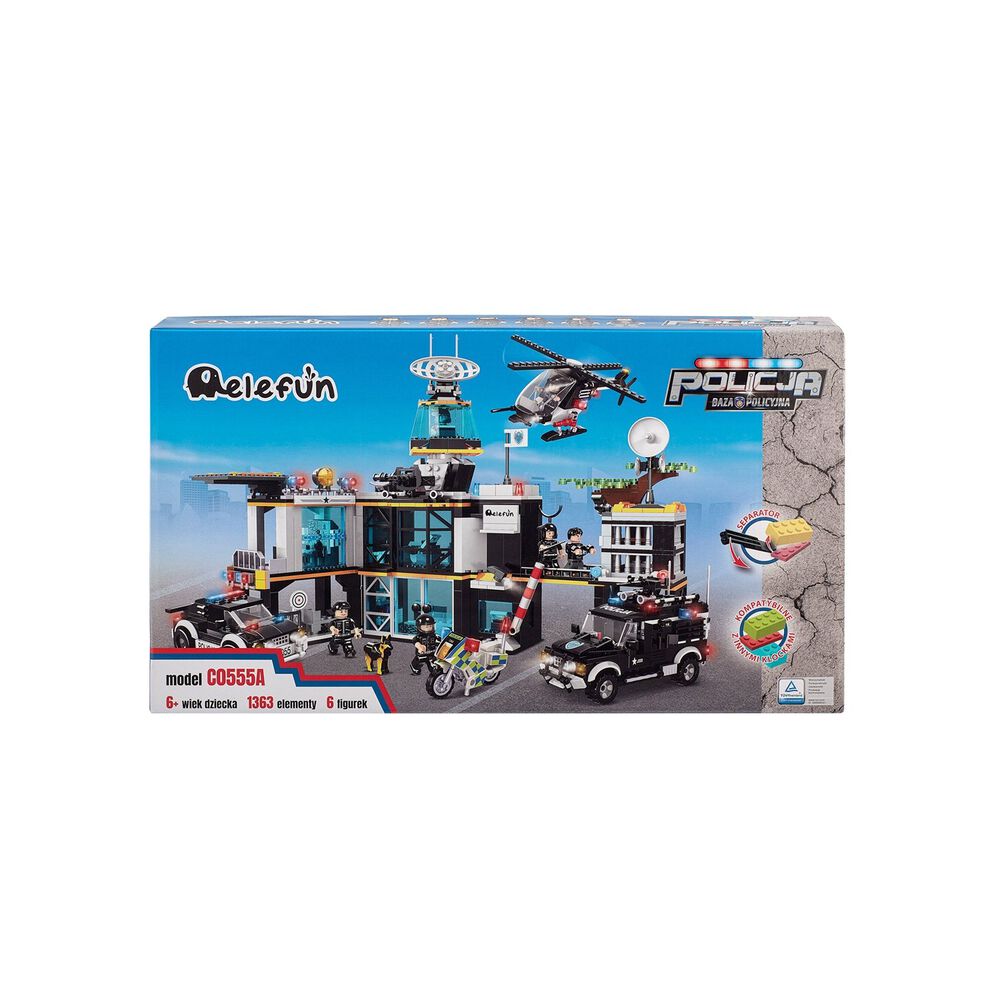 ELEFUN Klocki posterunek 1363 elementy, 6 figurek