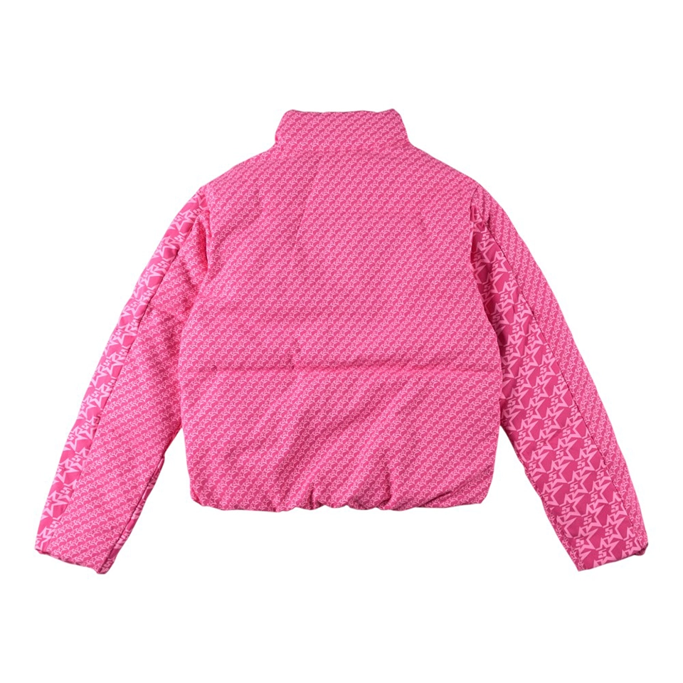 Sp5der Pink Monogram Puffer Jacket