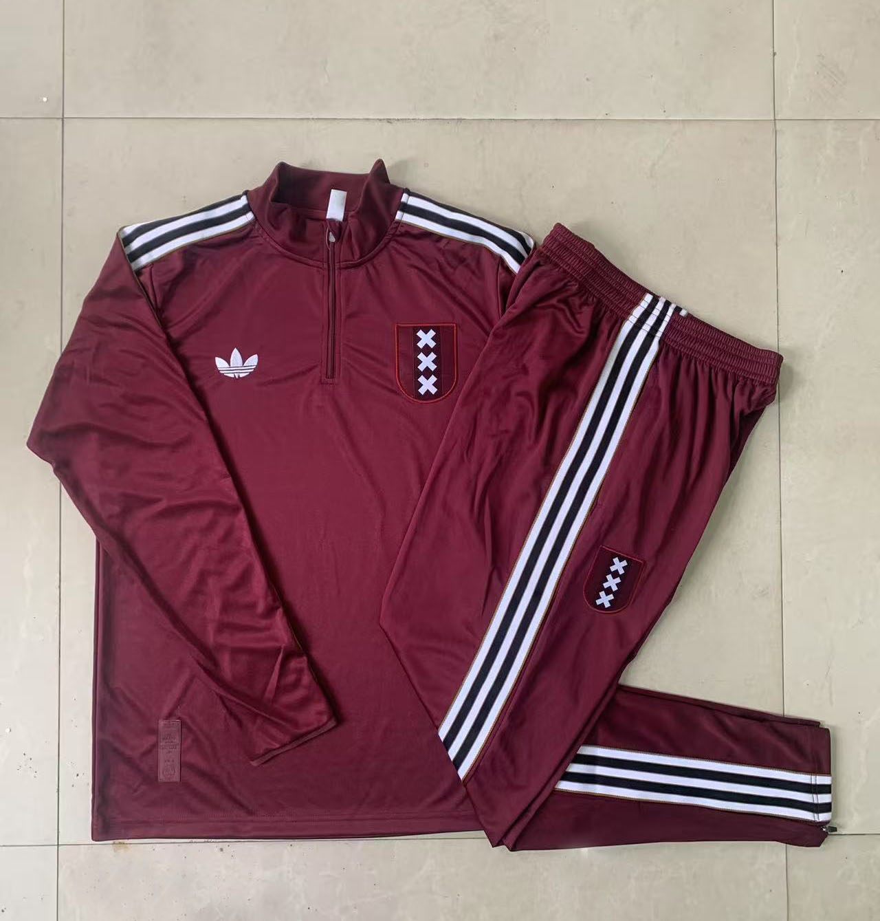 Kids Ajax Training Kit (Sweatshirt+Pants) Deep Red 2025/26