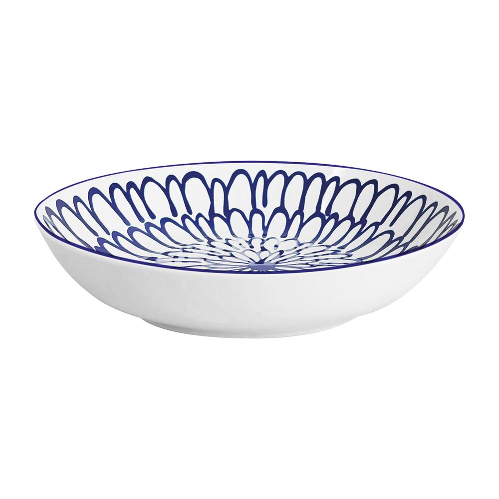 MG HOME Zestaw obiadowy z porcelany na 6 osób MG Home Fiori, 18 elementów, biało-niebieski