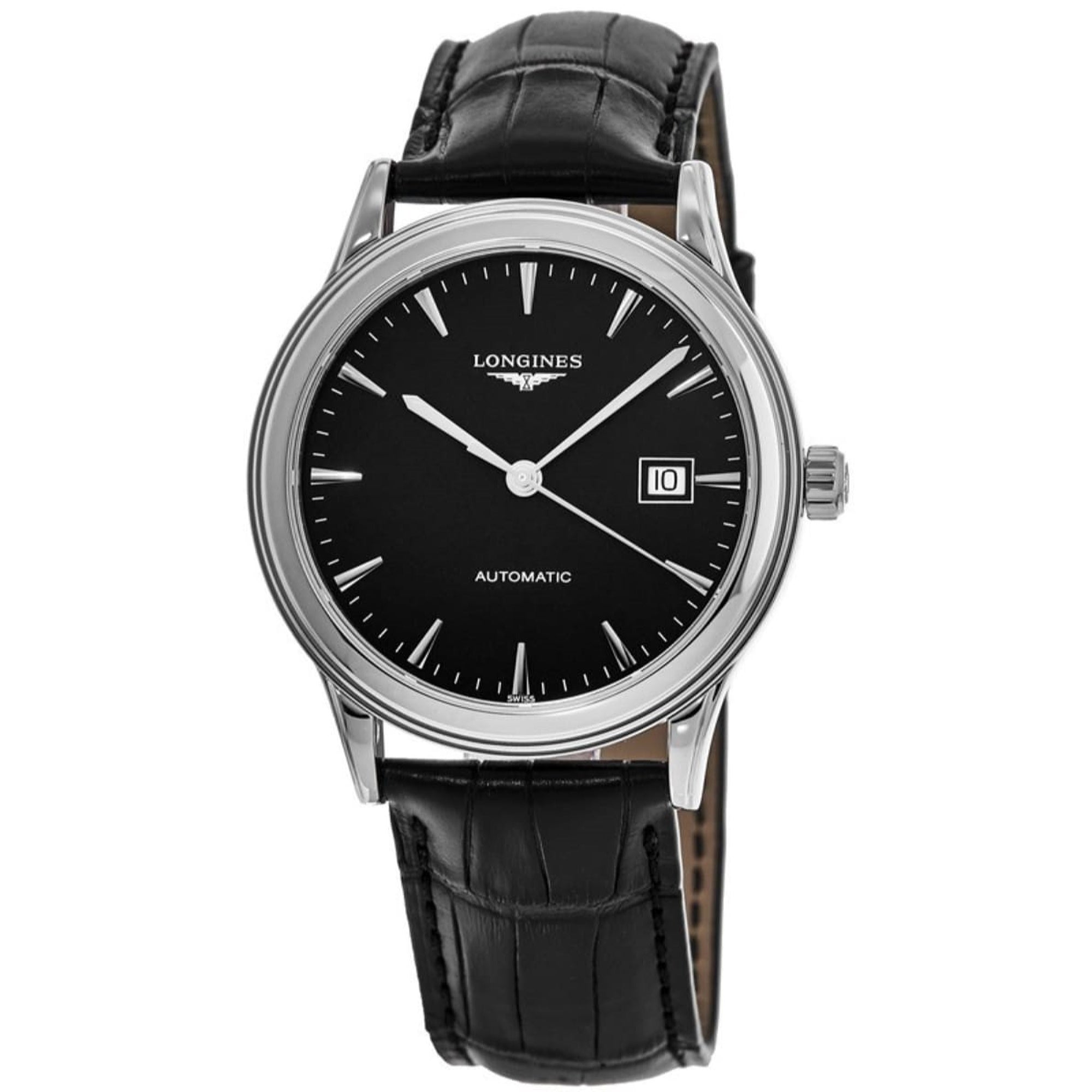 [2026 Mirror Grade]Longines Unisex L4.984.4.52.2 Flagship Black Leather Watch