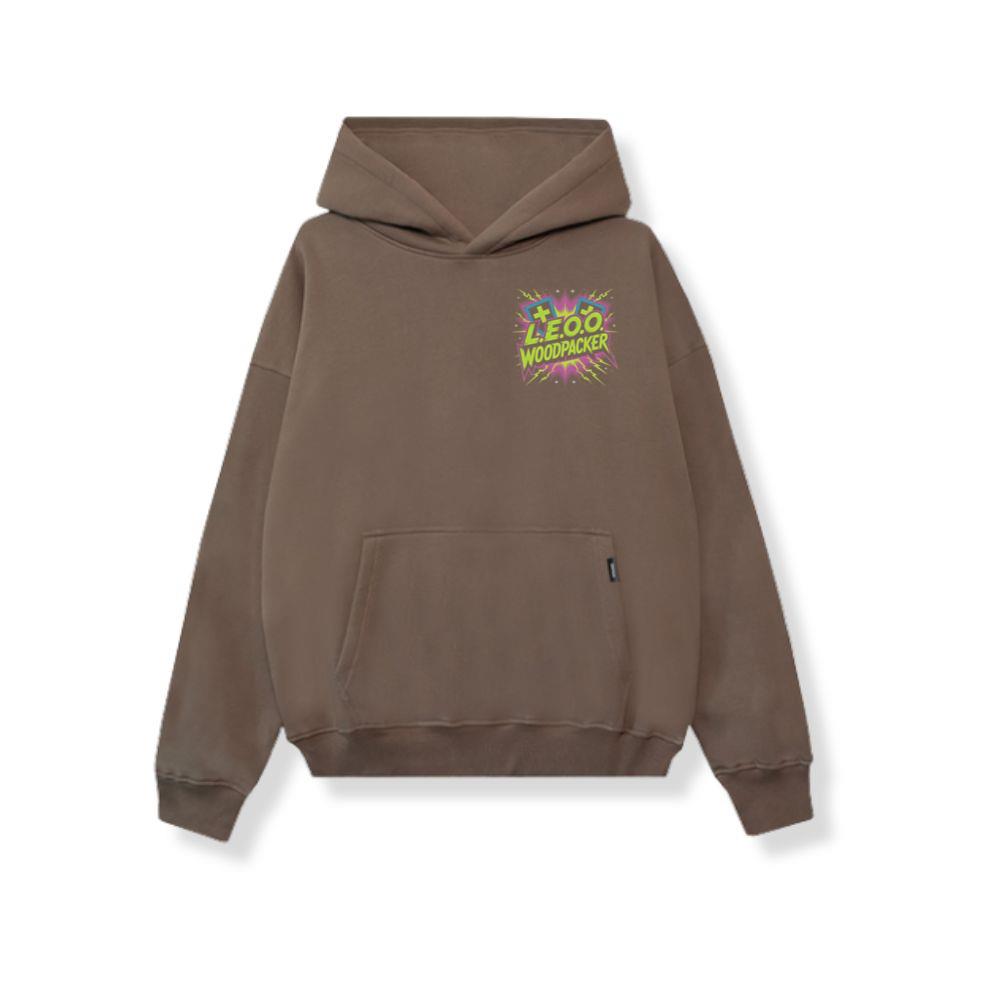 LEOO Woodpacker Retro Neon Text Design Hoodie