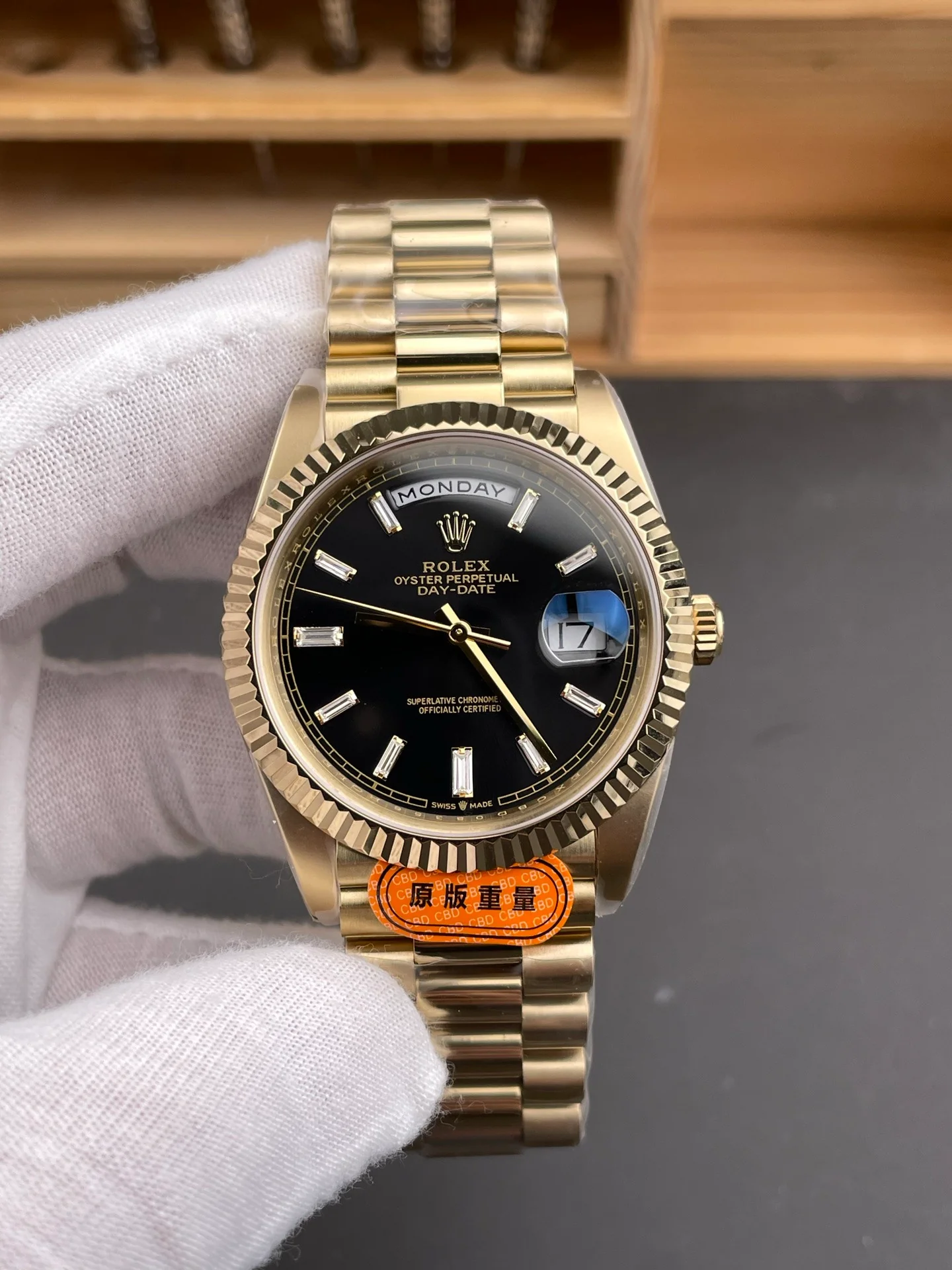 Black Ice Cube Day-Date