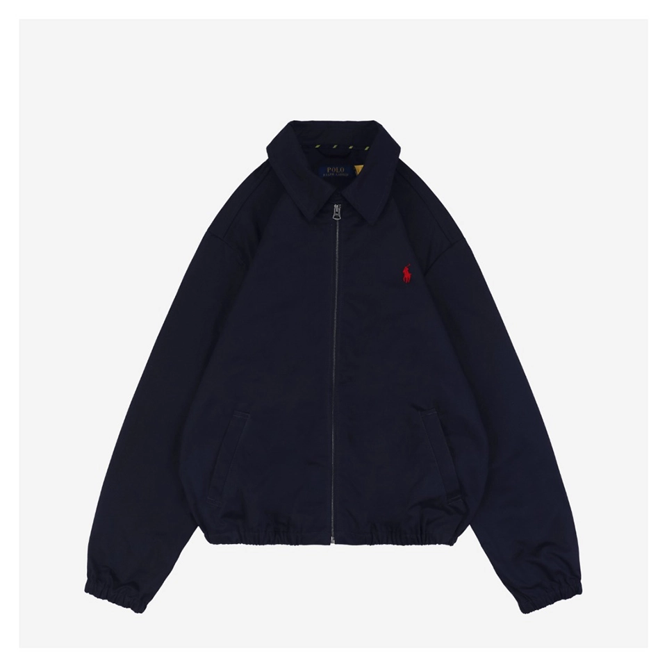 Ralph Lauren Pony Logo Zip-Up Jacket (Light Brown/Dark Blue)