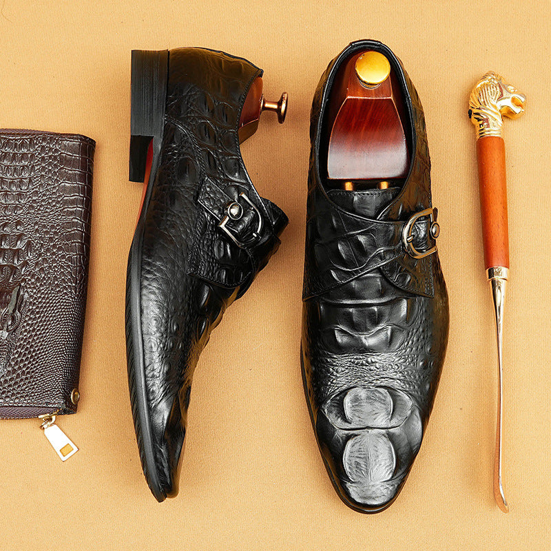 Men’s Genuine Leather Crocodile-Embossed Dress Shoes 27101