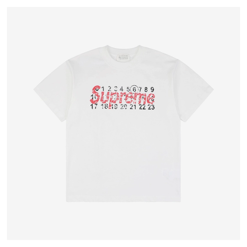 MM Distressed Numbers 6 Graphic T-Shirt (Black/White)