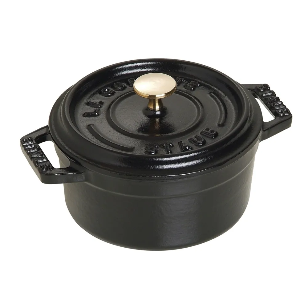 Staub 6-Piece 10 cm Round Cast Iron Cocotte Set - Black
