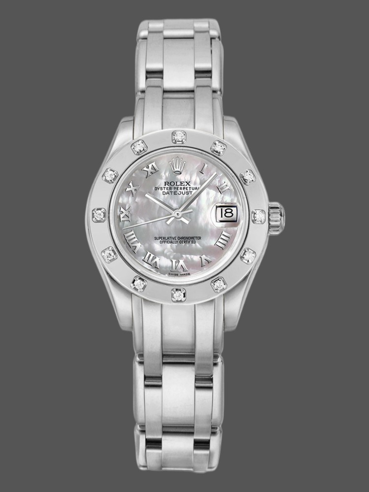 [2026 Mirror Grade]Rolex Pearlmaster 80319 MOP Roman Dial 29MM Lady Replica Watch