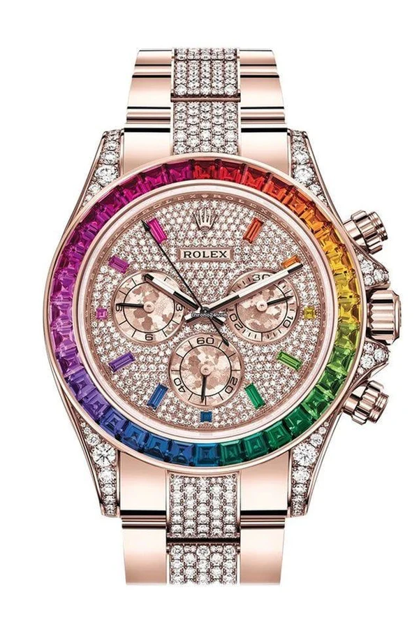 [2026 Mirror Grade]Rolex Cosmograph Everose Daytona Factory Diamond Rainbow Edition 116595RBOW