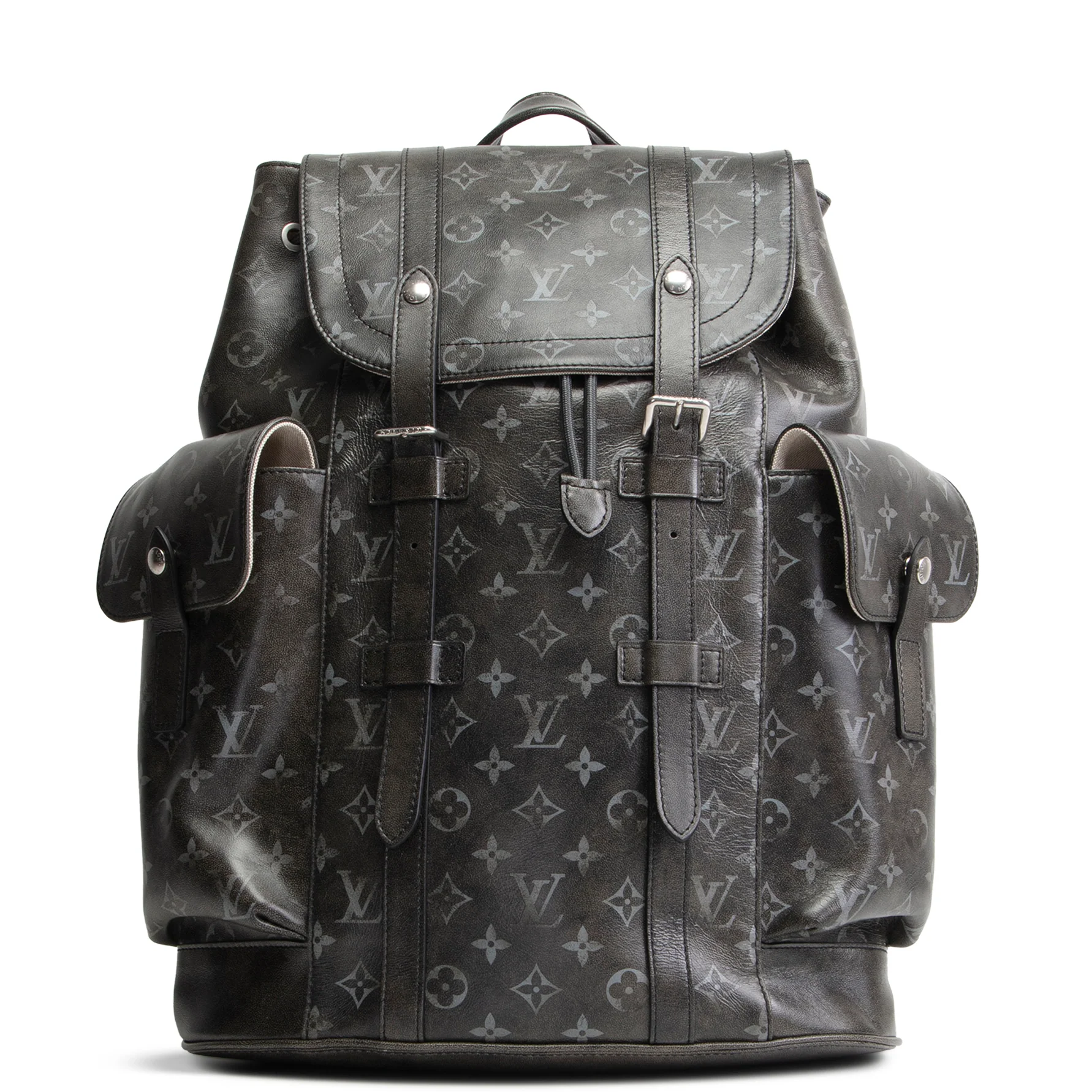 LOUIS VUITTON Christopher MM Brushed Monogram Eclipse Cowhide Backpack