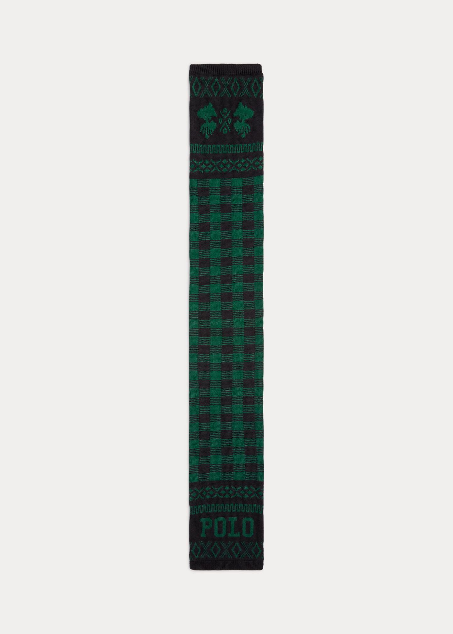 Moose-Plaid Cotton-Blend Scarf