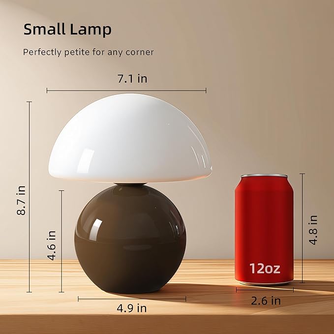 DESIGNLUME Mushroom Lamp Table Lamp for Bedroom