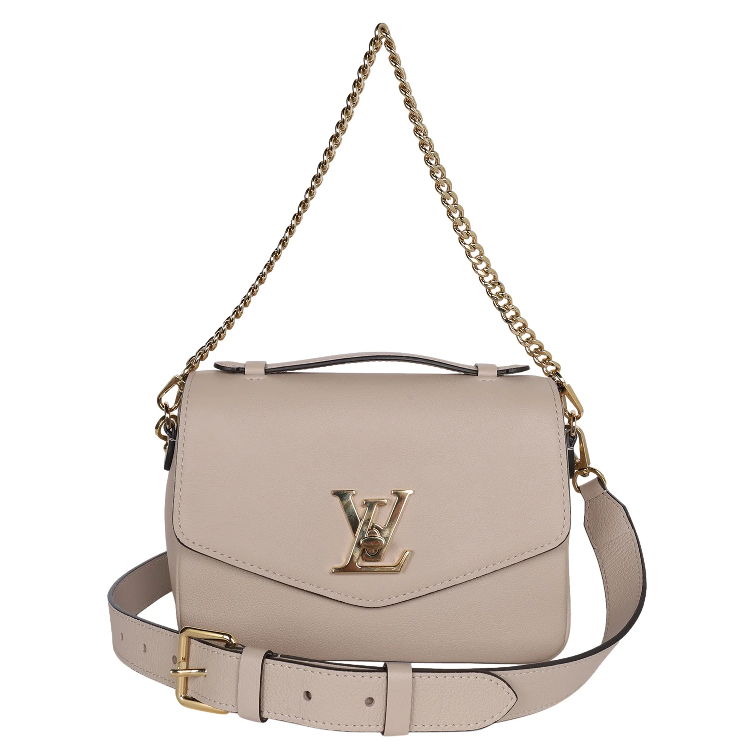 Grained Calfskin Lockme Oxford Tan