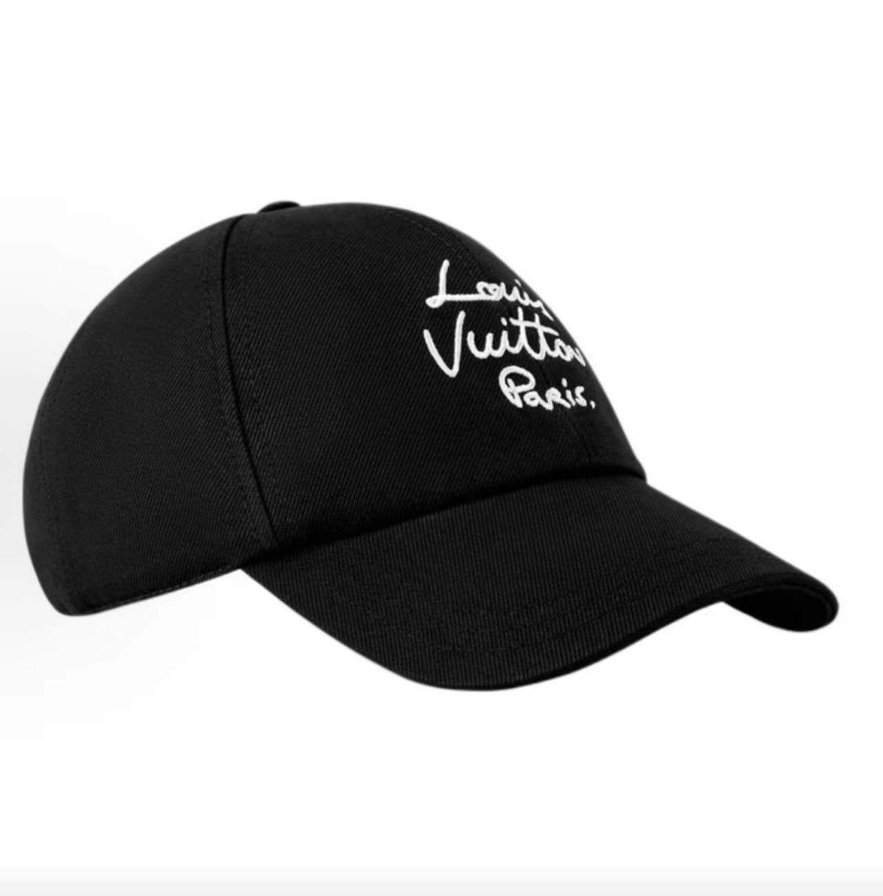Louis Vuitton Black Louis Vuitton Paris Cursive Embroidery Baseball Cap