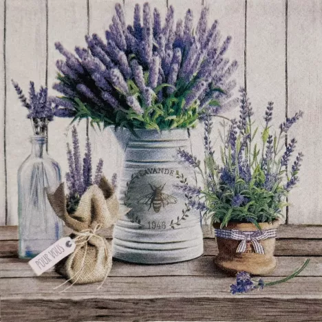 PAW Serwetki papierowe PAW Lavender in Bucket 33x33 cm 20 szt fioletowe