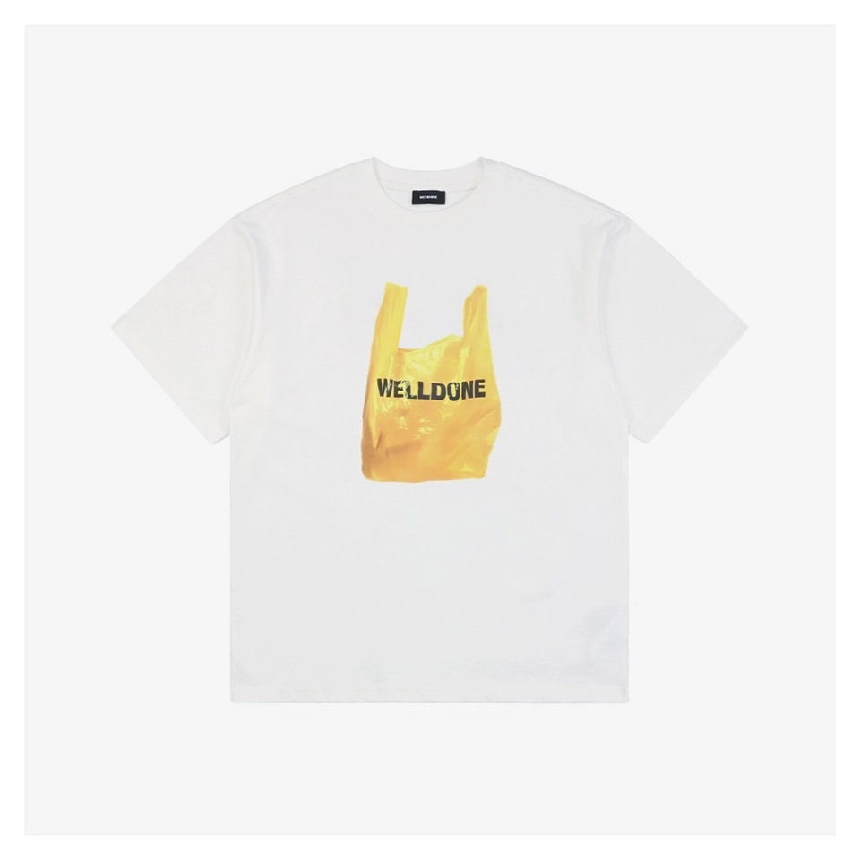 We11done Trash Bag Graphic Print T-Shirt (Black/White)