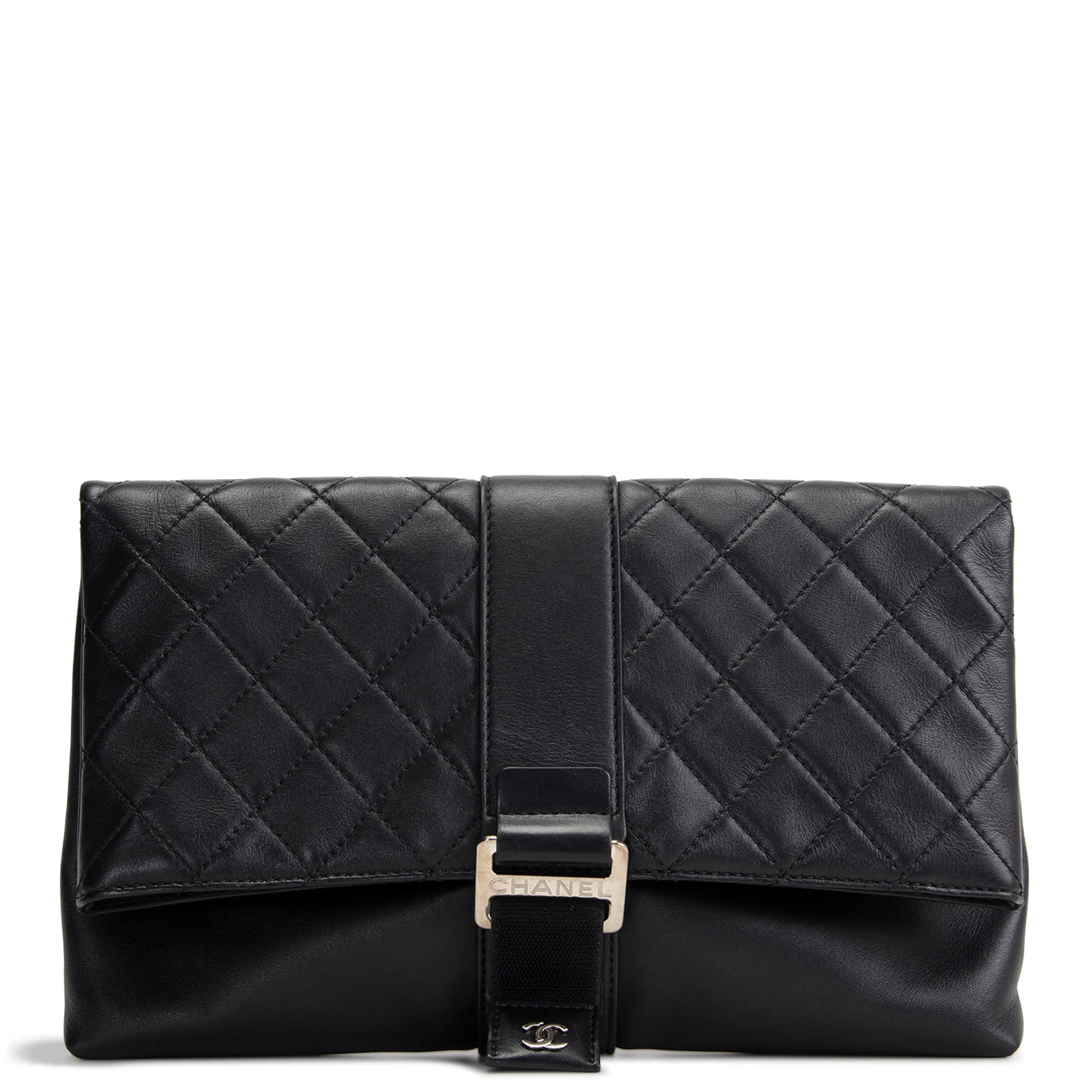 CHANEL Grip Clutch Black Calfskin