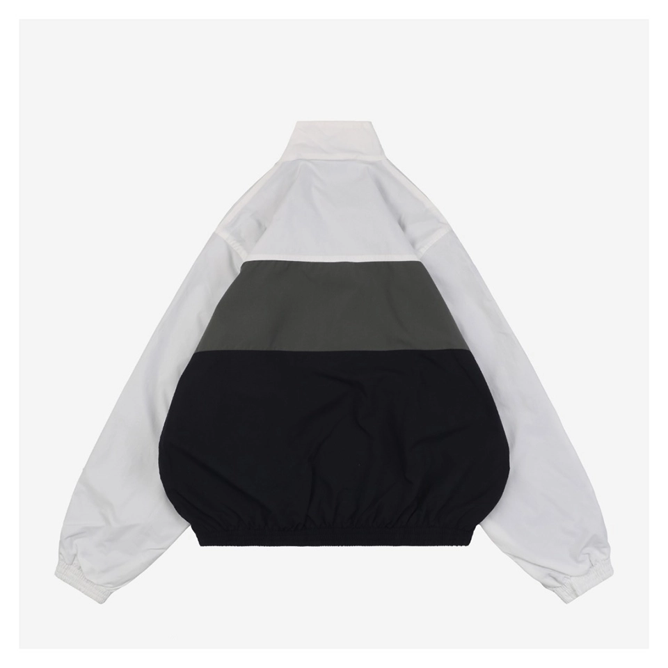 Blcg Tricolor Double-Ring Print Stand Collar Jacket