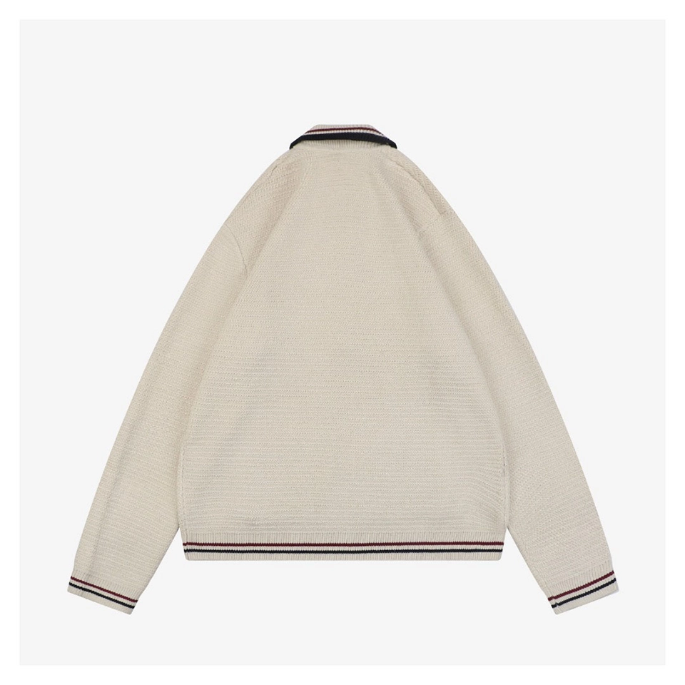 MM Red & Blue Ribbed Trim Cotton Zip-Up Jacket