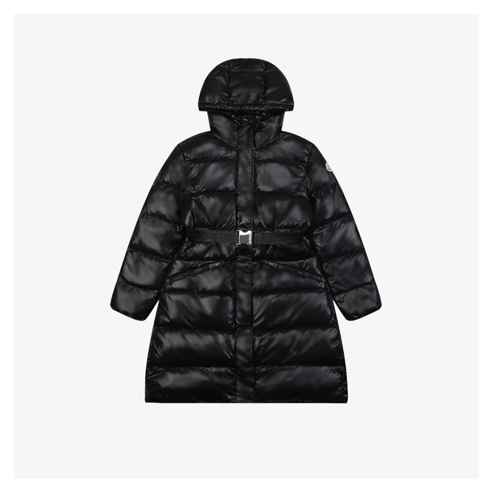Moncler Bellevue Belted Hooded Down Coat # MT-2009 (Brown/Black)