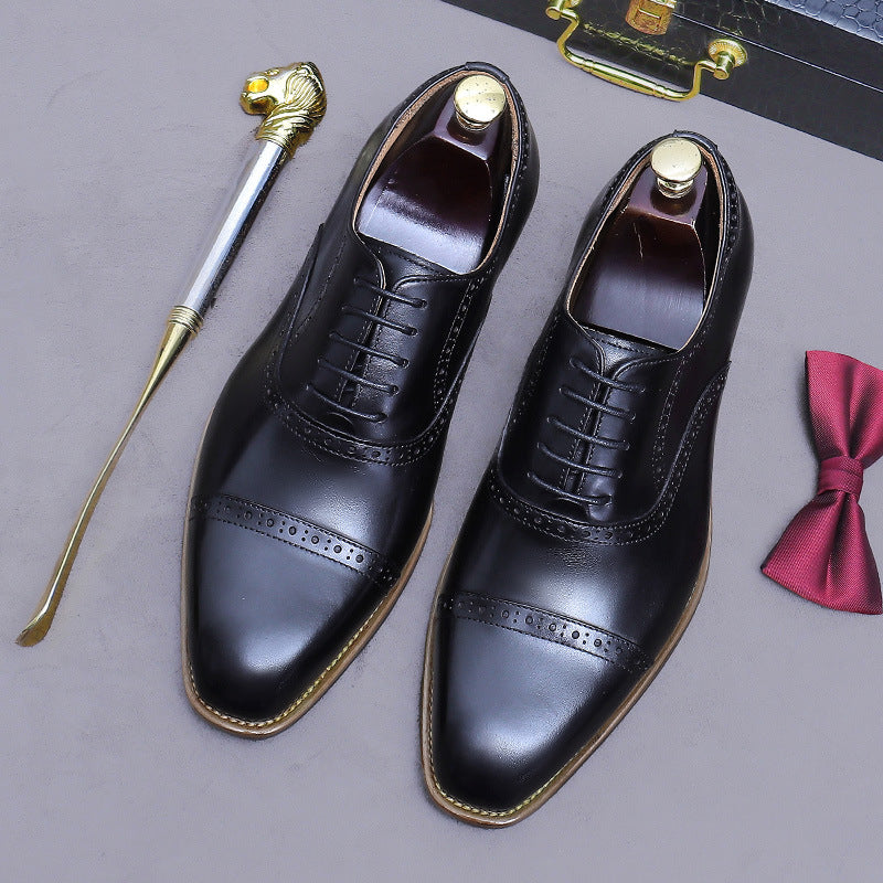 Men’s Cap-Toe Brogue Oxford Shoes 65181