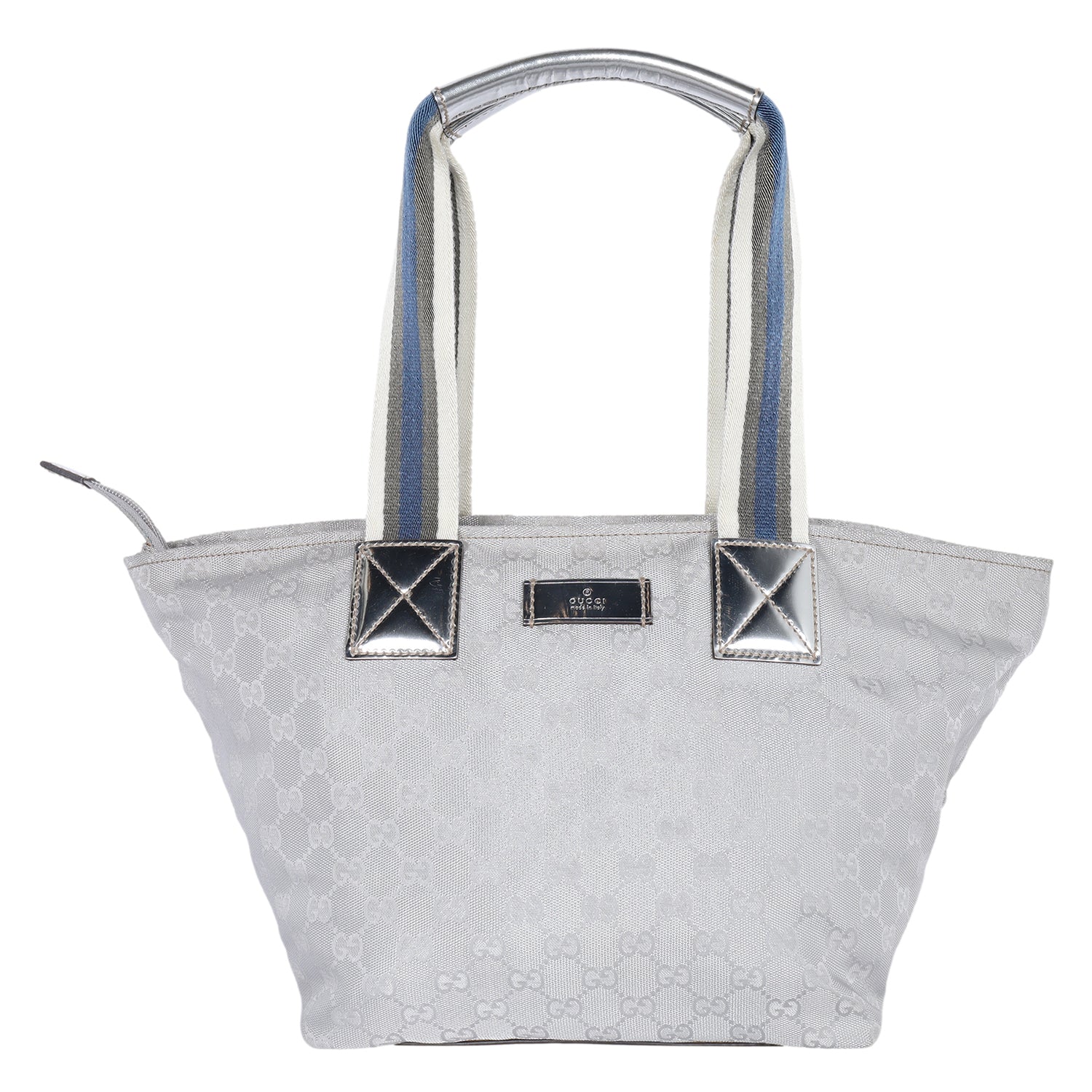 GG Monogram Supreme Shoulder Bag Silver