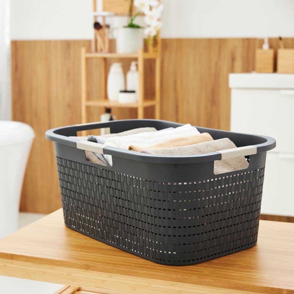 ROTHO Kosz na pranie Rotho Country, 40 L, czarny