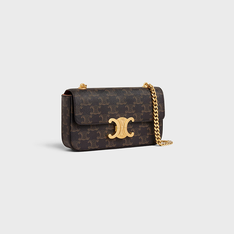 CHAIN SHOULDER BAG TRIOMPHE IN TRIOMPHE CANVAS