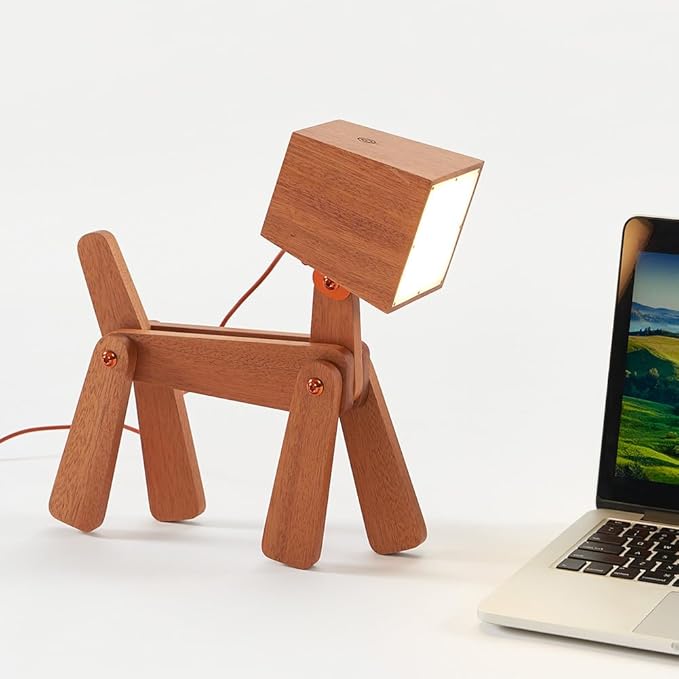 DESIGNLUME Super Cute Dog Table Lamp for Kids Room Bedroom Bedside