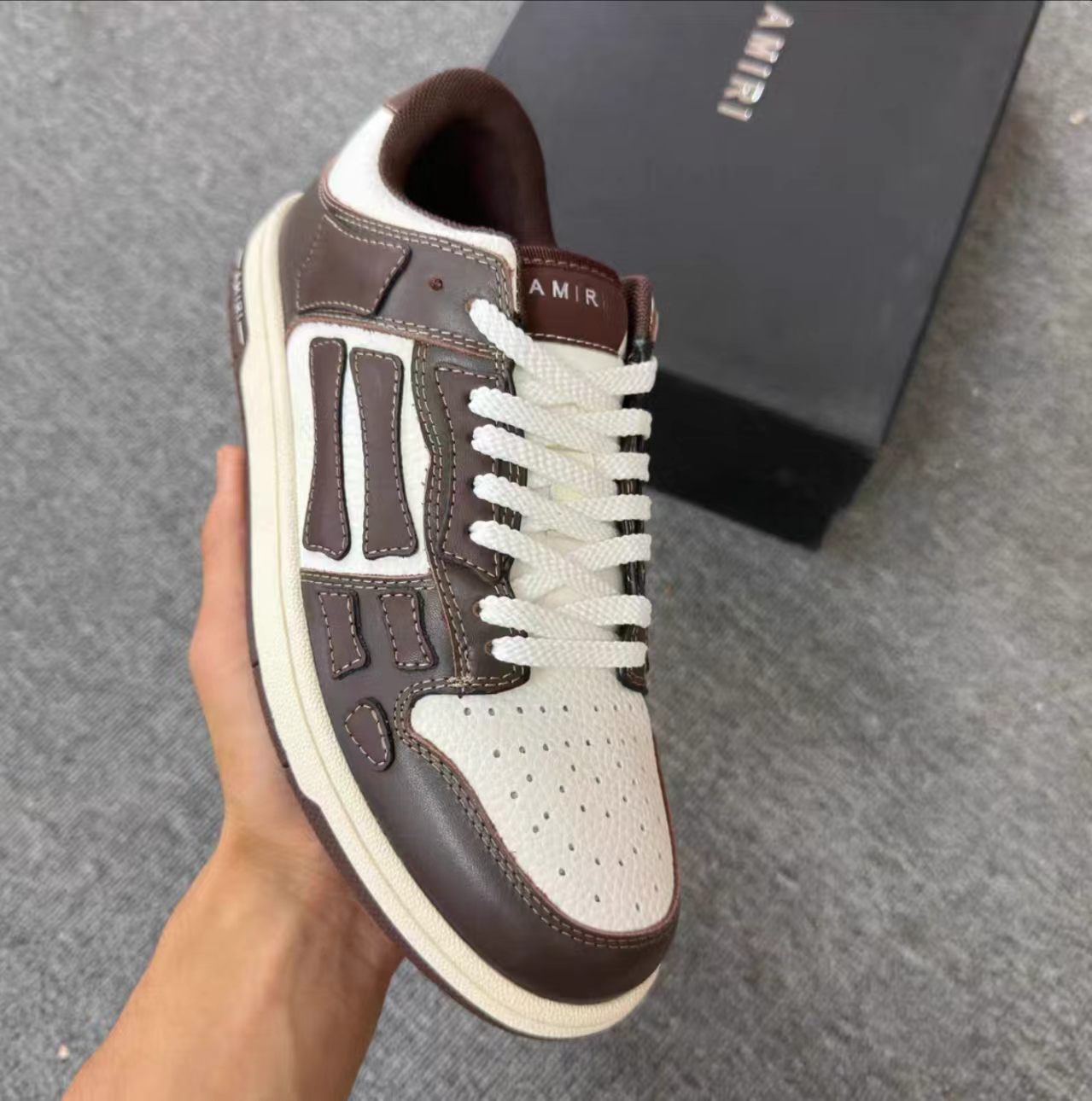 Amiri Skel Top Low Cream Brown