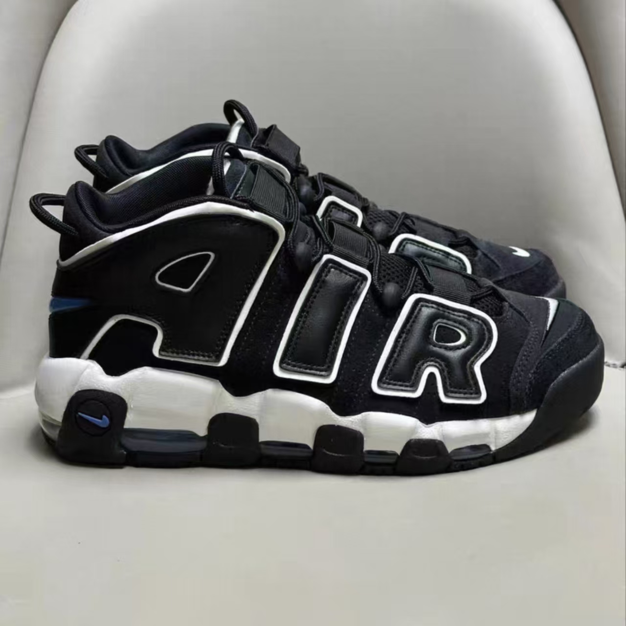 Nike Air More Uptempo Black White Blue