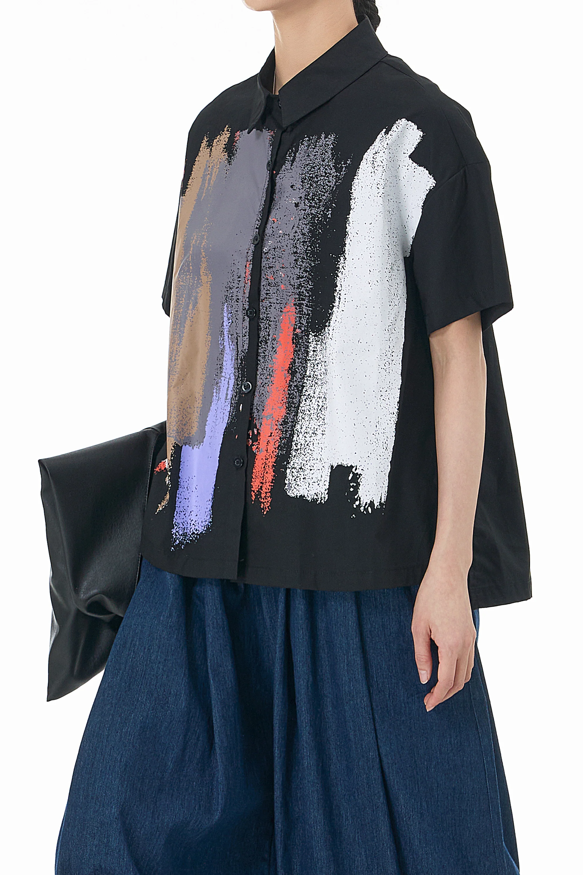 Black Surface Printed Shirt