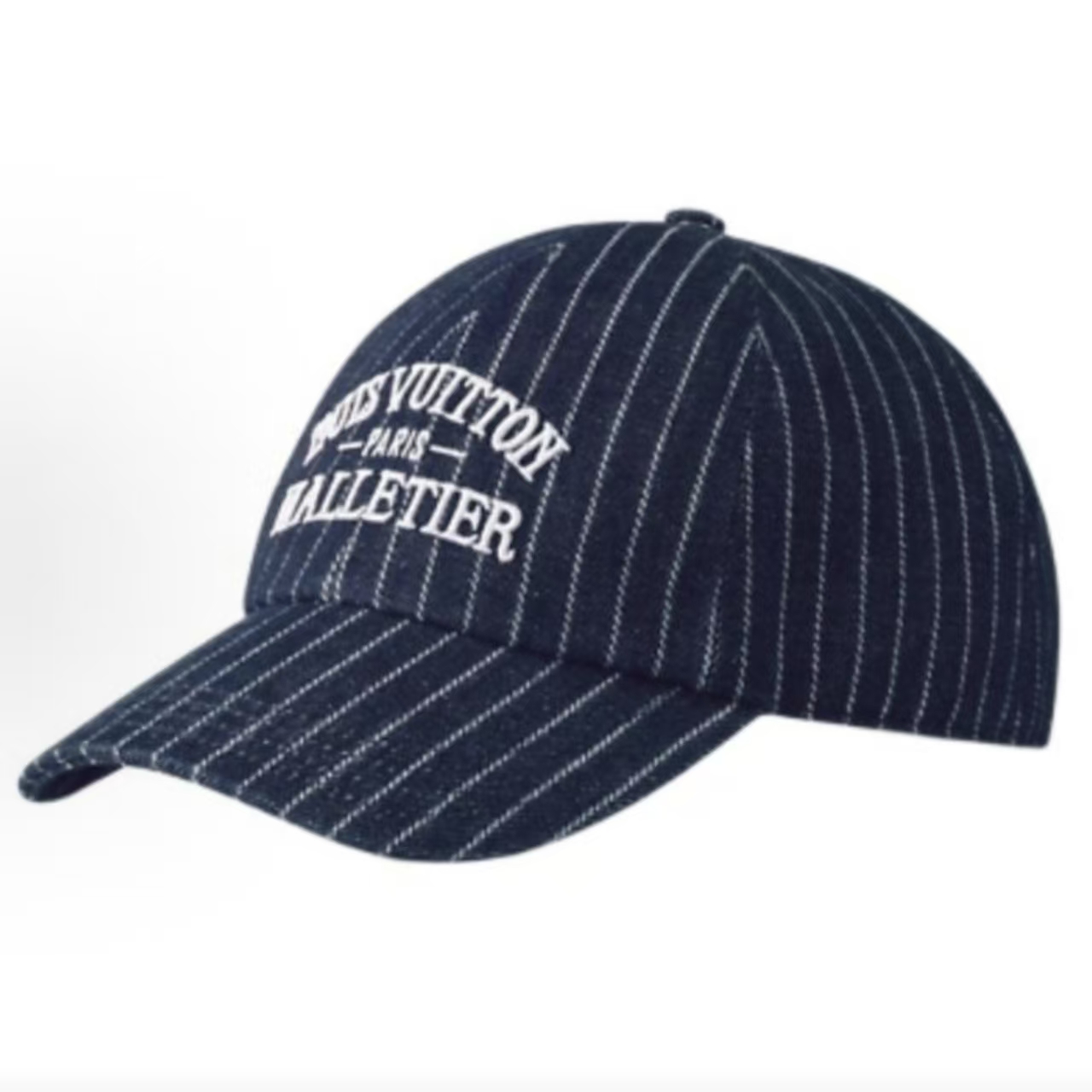 Louis Vuitton Malletier Pinstripe Denim Baseball Cap