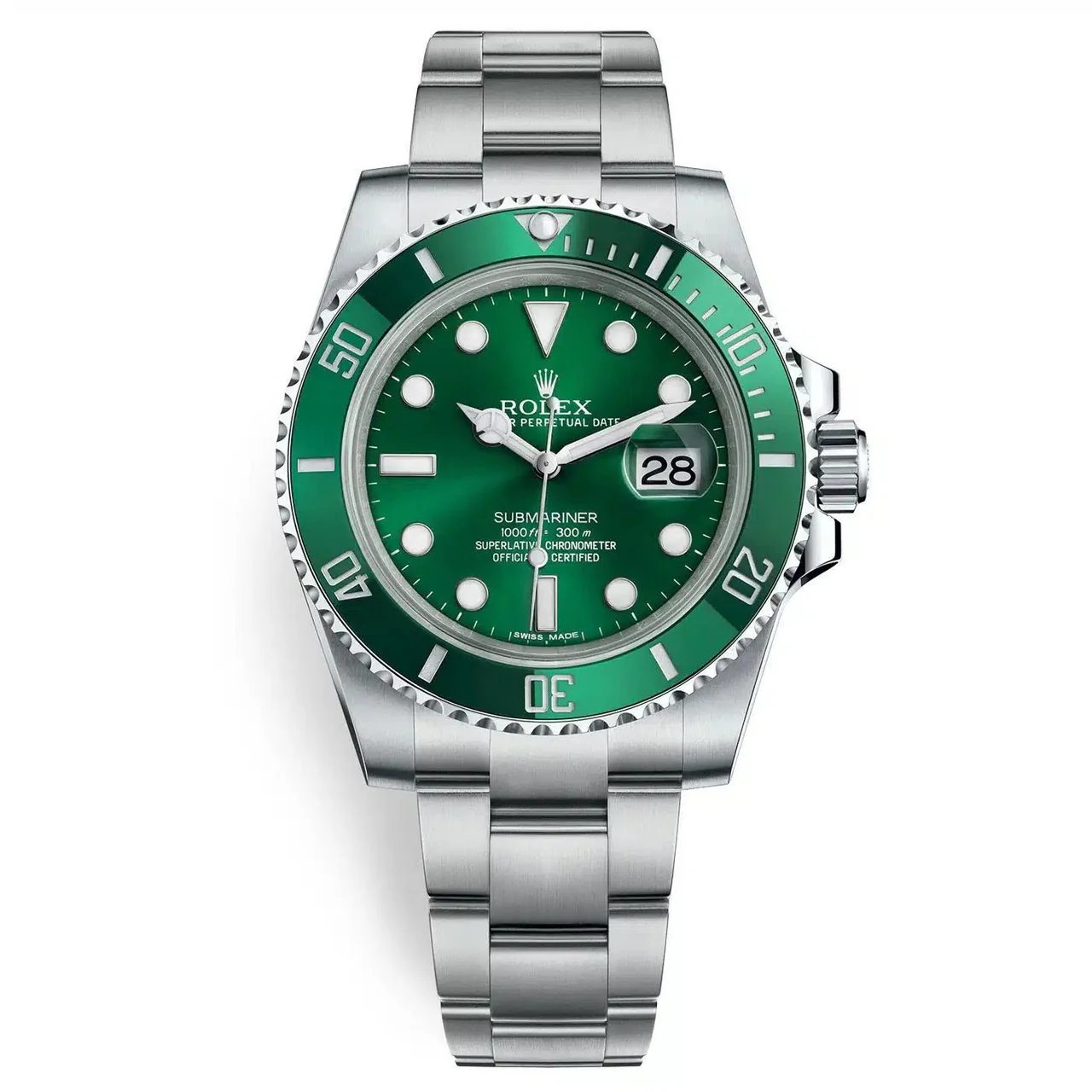 [2026 Mirror Grade]Rolex Submariner Hulk 40mm Swiss Replica Watch|  116610LV Green Dial