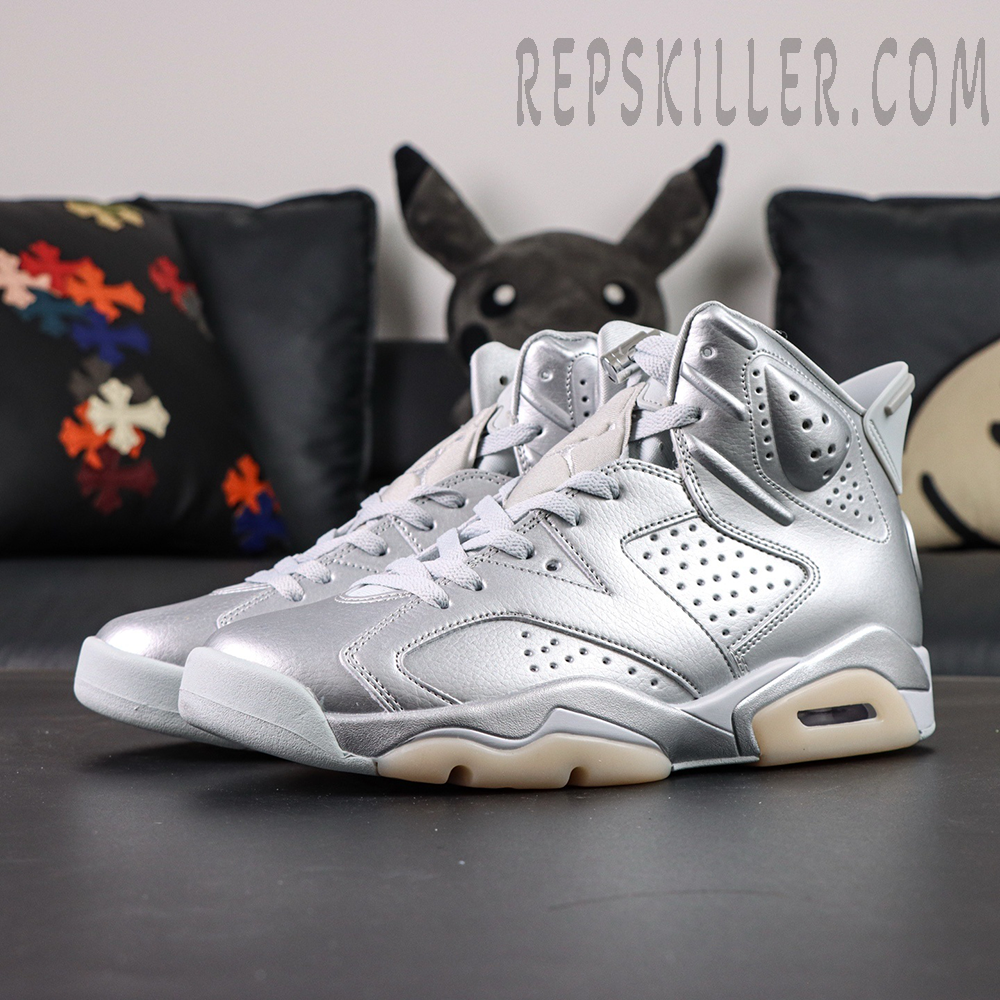 PSG X Jordan 6 Metallic Silver / Pure Platinum 2026