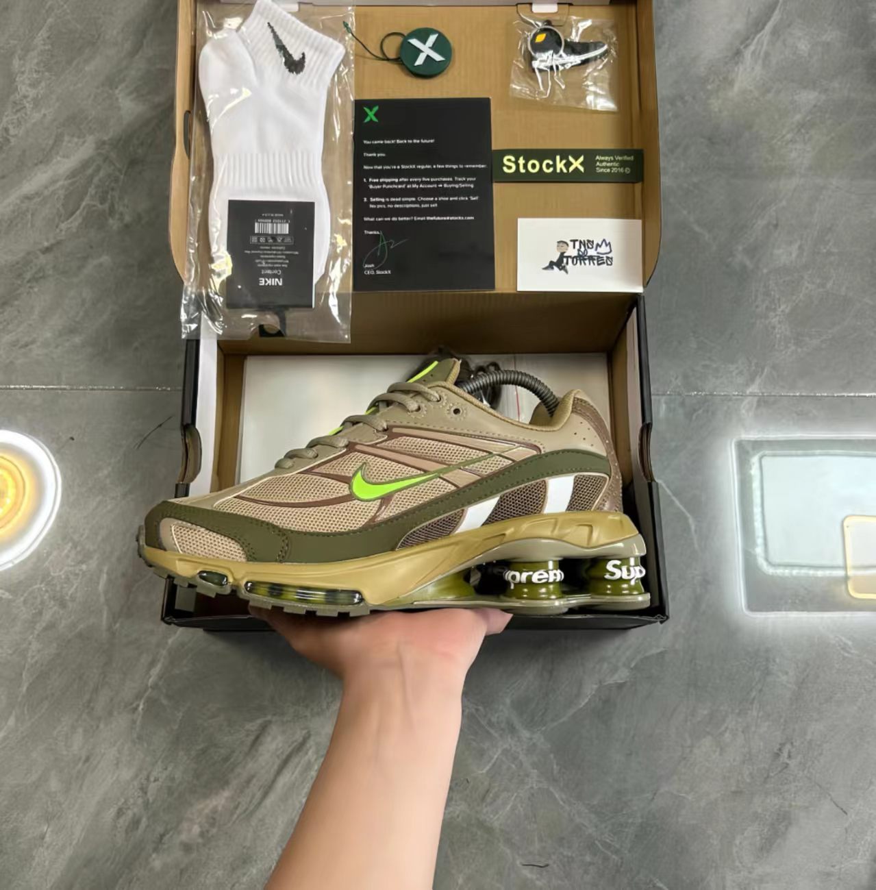 Supreme x  Nike Shox Ride 2 Supreme Olive Green