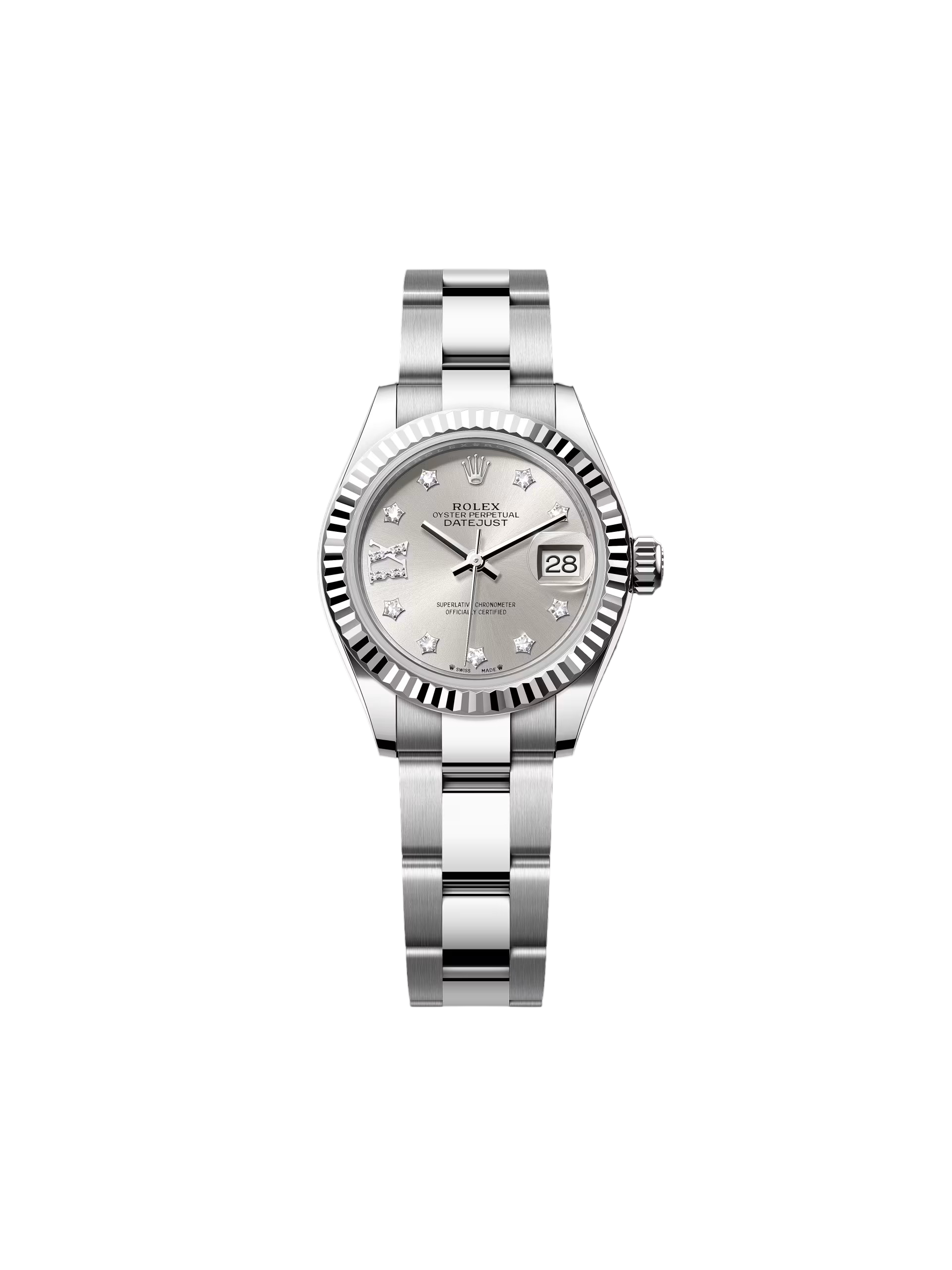 [2026 Mirror Grade]RLX Lady-Datejust 28mm 279174 Silver Diamond Dial Oyster Bracelet