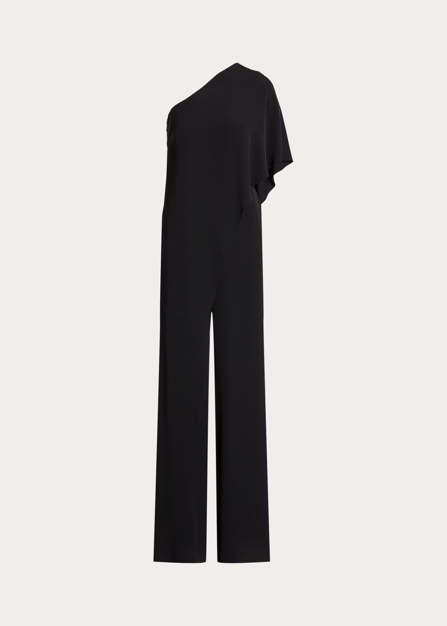 Cape Georgette One-Shoulder Jumpsuit