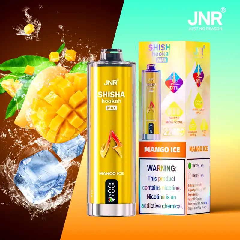 JNR Shisha Hookah Max 22000 Puffs - Disposable Vape - Mango Ice