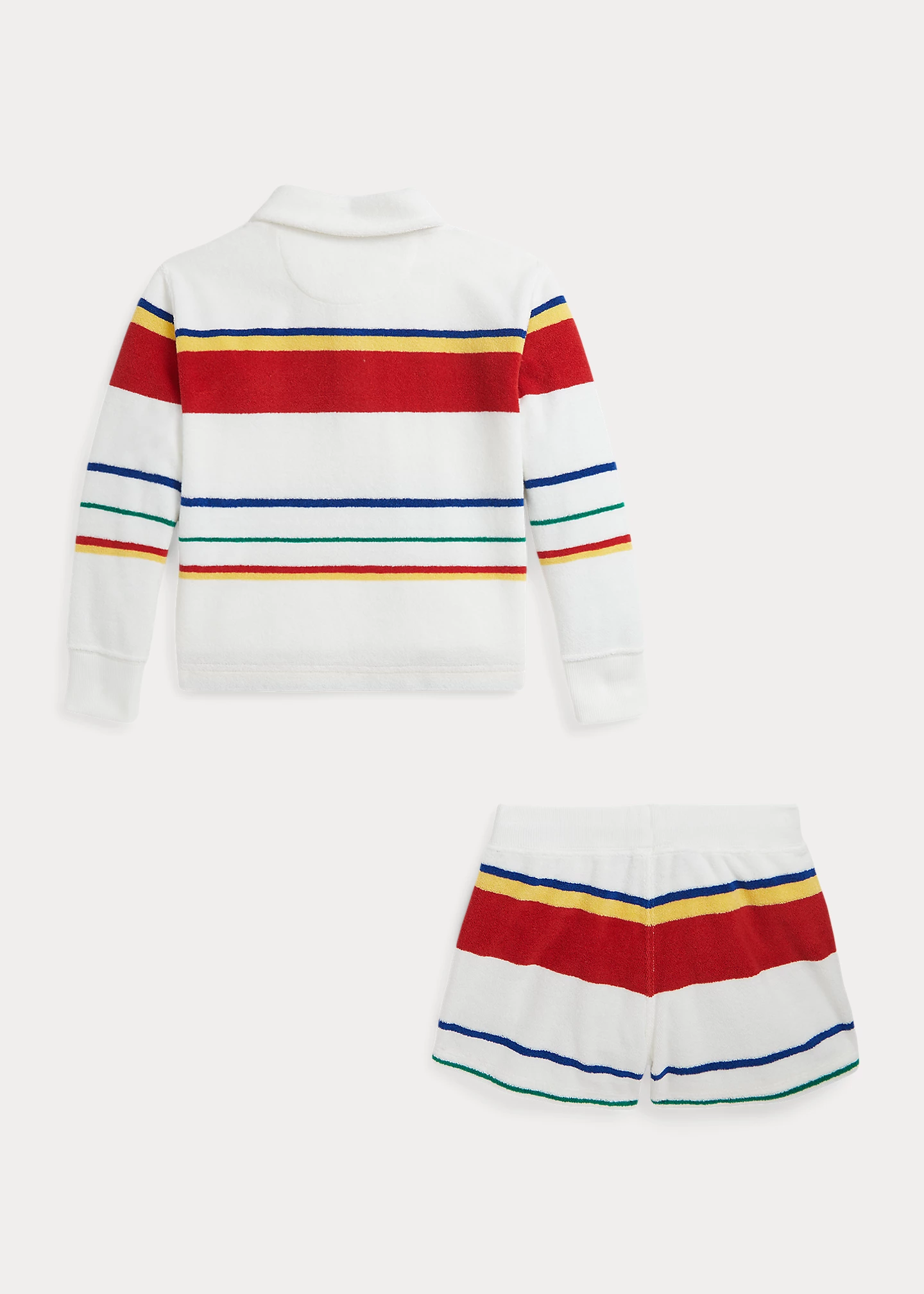 Striped Terry Rugby Shirt & Short Set