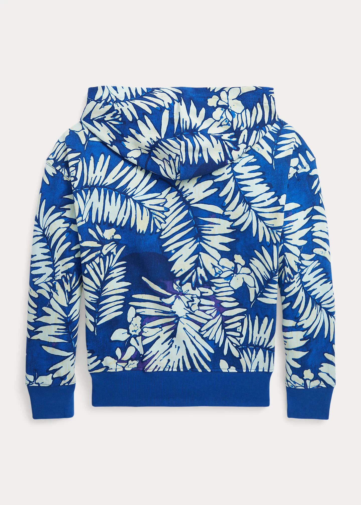 Tropical-Print Spa Terry Full-Zip Hoodie
